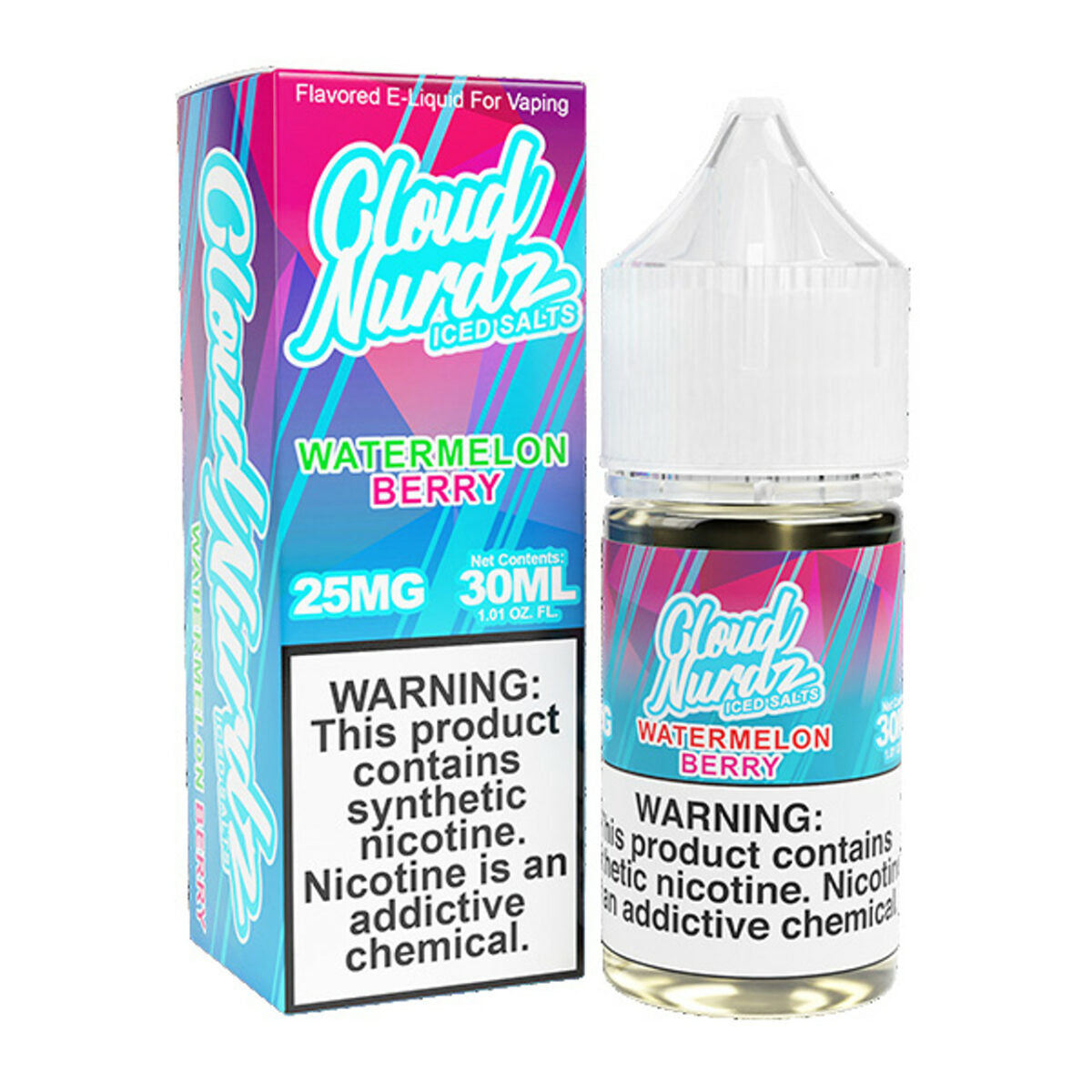 Cloud Nurdz Salt Series E-Liquid 30mL Watermelon Berry ice with packaging