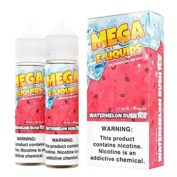 Mega E-Liquids Series x2-60mL | 3mg Watermelon rush ice with packaging