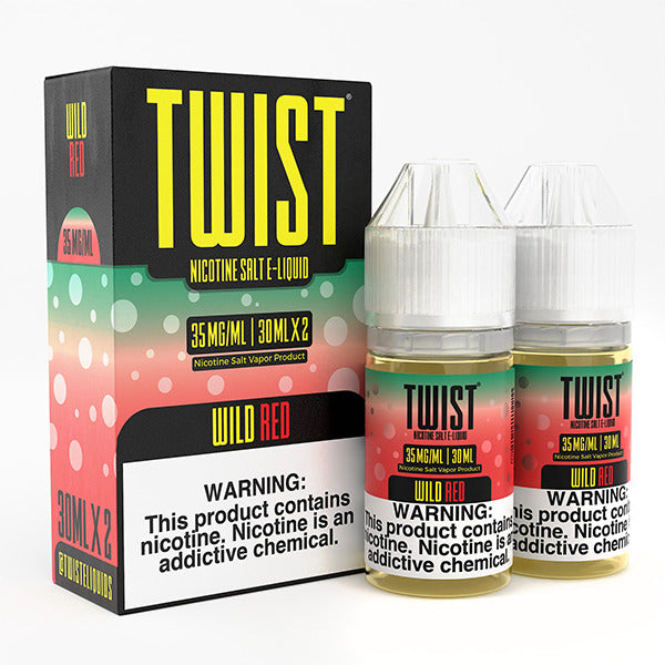 Twist Salts Series E-Liquid x2-30mL Wild Red with packaging